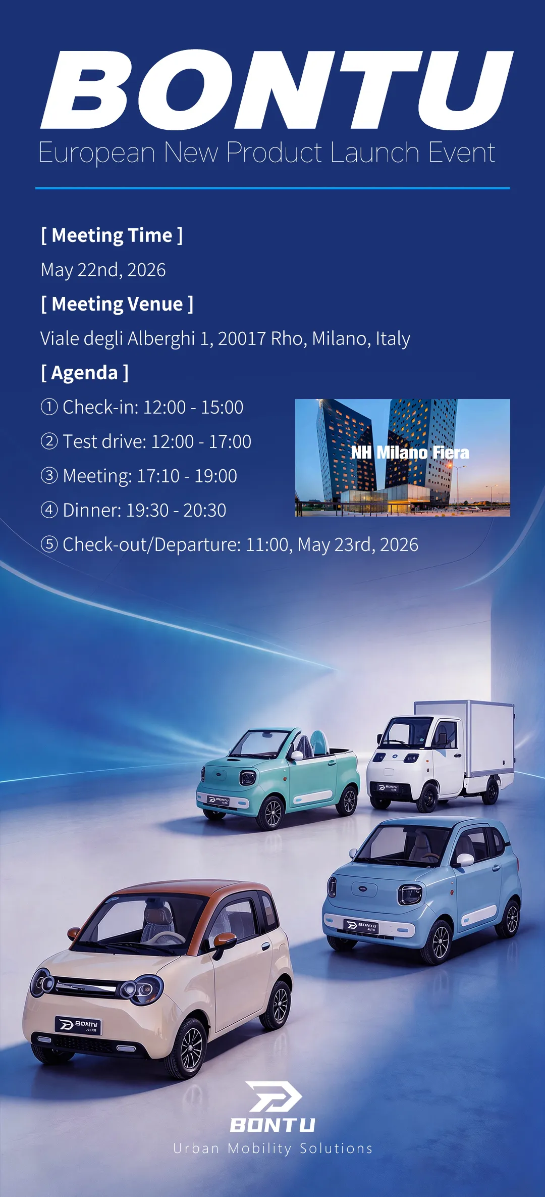 Het lanceringsevenement van BONT∪ Europe wordt op 22 mei gehouden in Milaan, Italië.